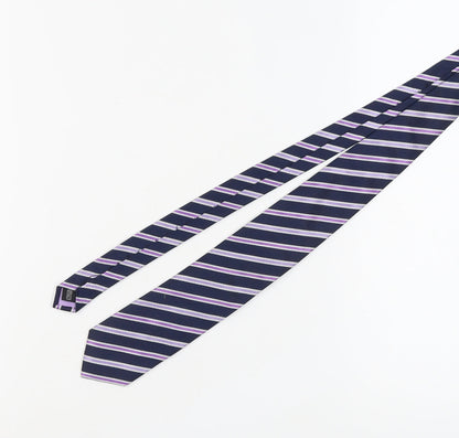 Mens Berwin & Berwin Blue Striped 100% Silk  Tie