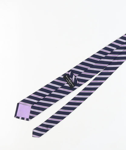 Mens Berwin & Berwin Blue Striped 100% Silk  Tie