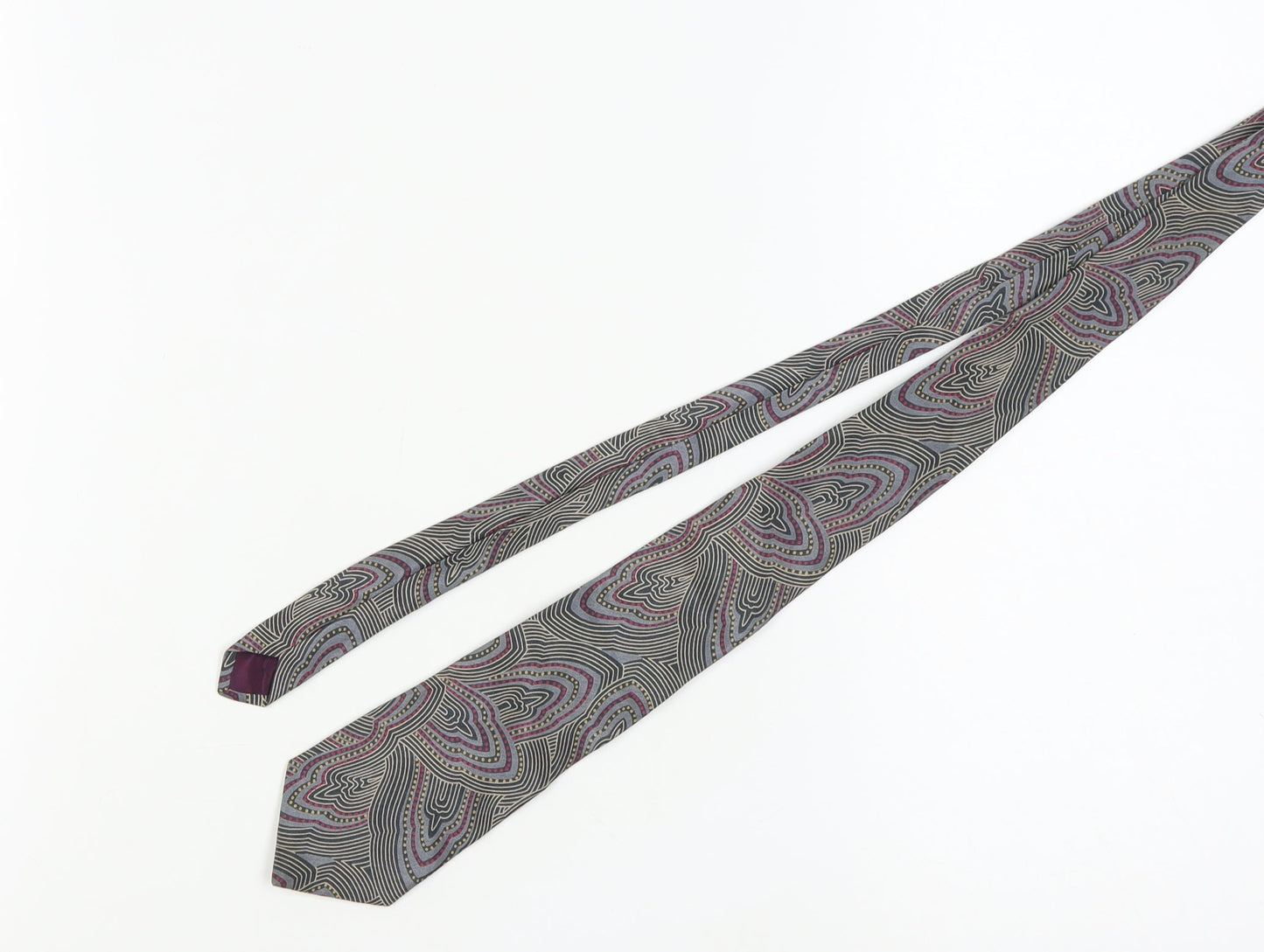 Michelsons Men's Grey Silk Geometric Tie