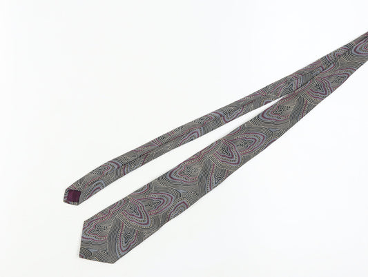 Michelsons Men's Grey Silk Geometric Tie