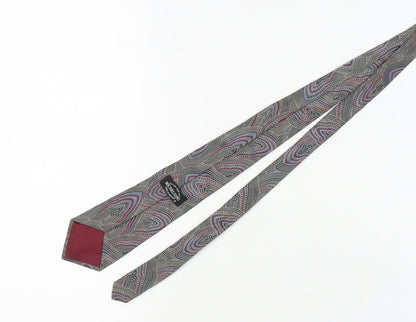 Michelsons Men's Grey Silk Geometric Tie