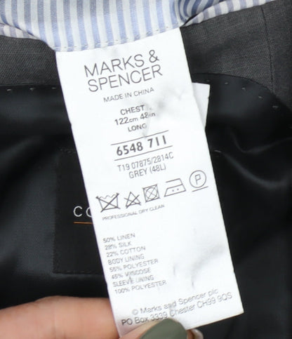 Mens UK Size 48 Marks and Spencer Regular Grey Suit Jacket