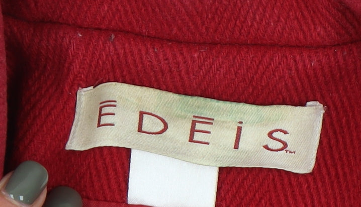 Edeis Women's Red Toggle Coat Size 16