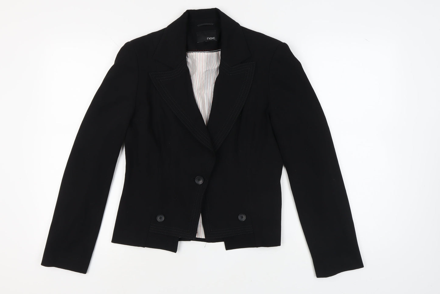 Next Women's Black Blazer, Size 12, Lined, Two-Button