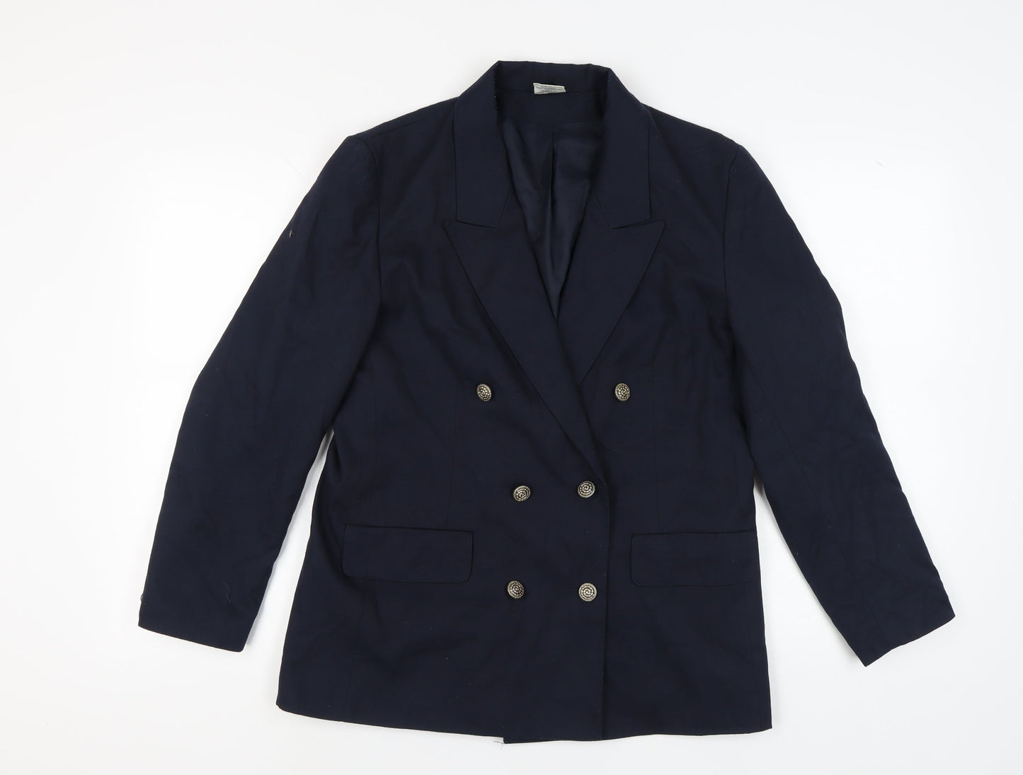Amari Women's Blue Double-Breasted Suit Jacket Size 14