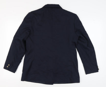 Amari Women's Blue Double-Breasted Suit Jacket Size 14