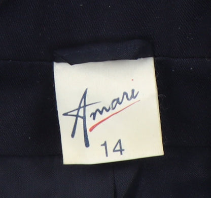 Amari Women's Blue Double-Breasted Suit Jacket Size 14
