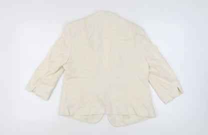 Bonmarché Women Ivory Blazer, Size 16, Lace, 3/4 Sleeve