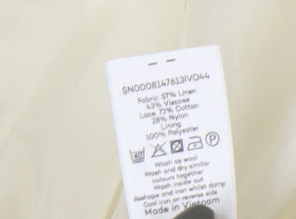 Bonmarché Women Ivory Blazer, Size 16, Lace, 3/4 Sleeve