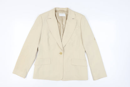 Precis Petite Women's Beige Blazer UK 12 Pinstripe