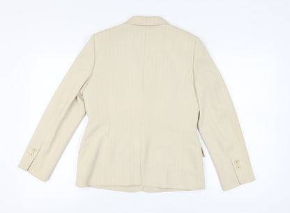 Precis Petite Women's Beige Blazer UK 12 Pinstripe