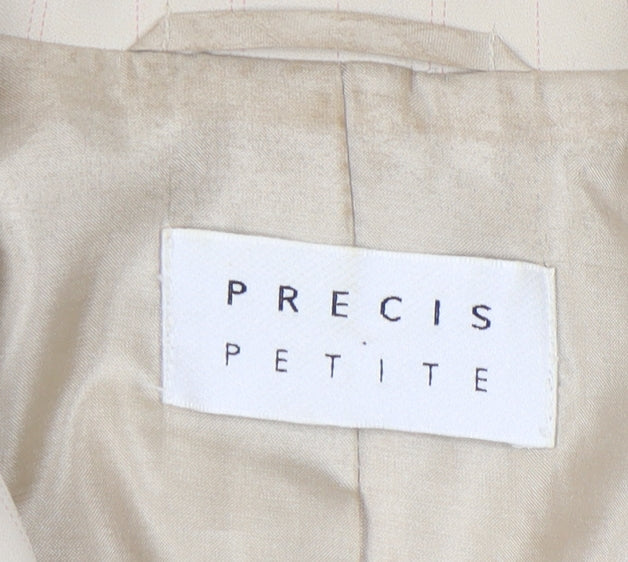 Precis Petite Women's Beige Blazer UK 12 Pinstripe