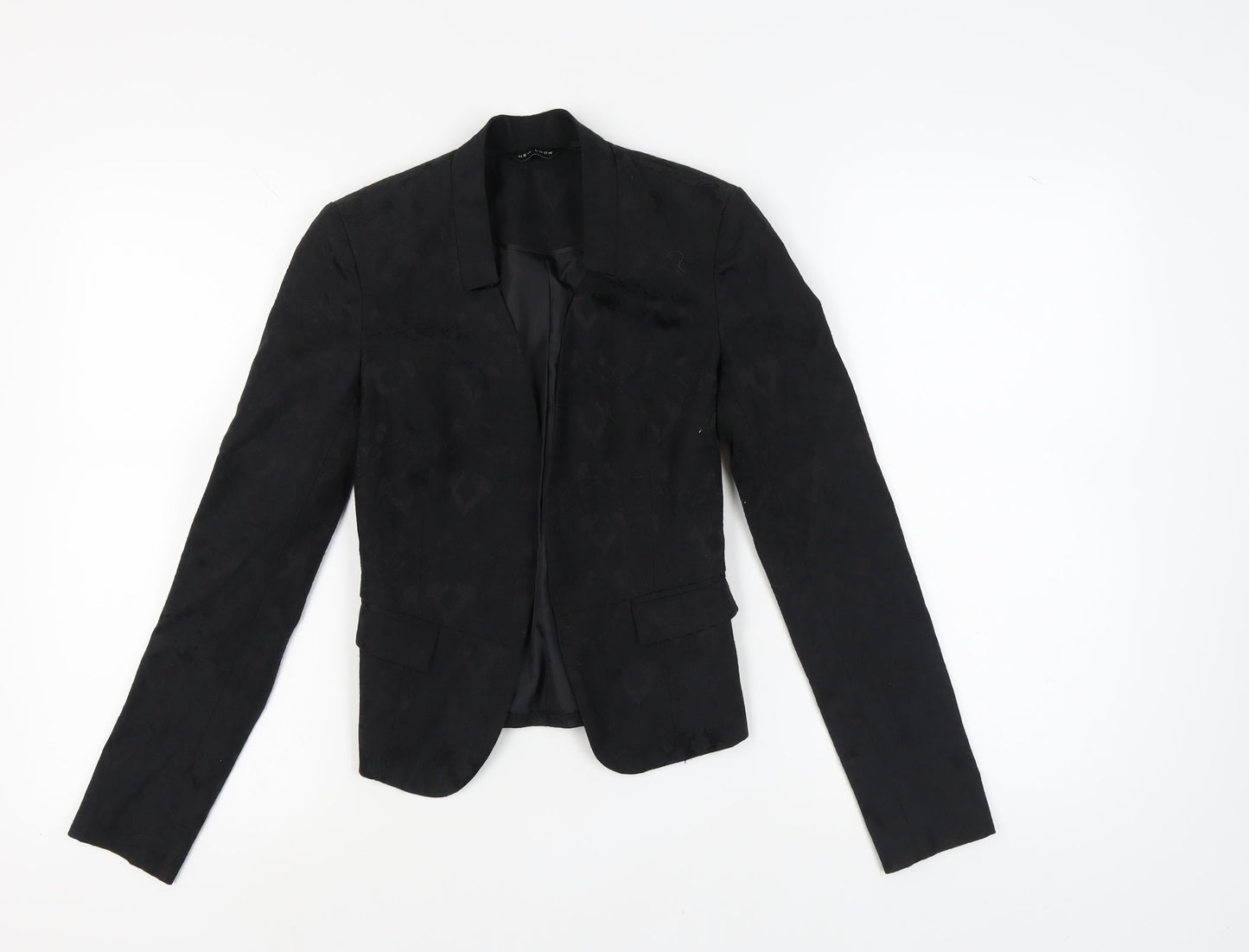 New Look Women's Black Blazer Size 6 Cotton Mix
