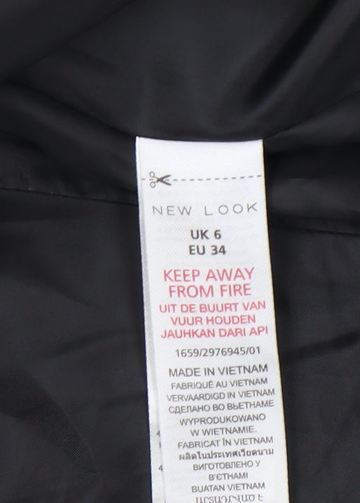 New Look Women's Black Blazer Size 6 Cotton Mix