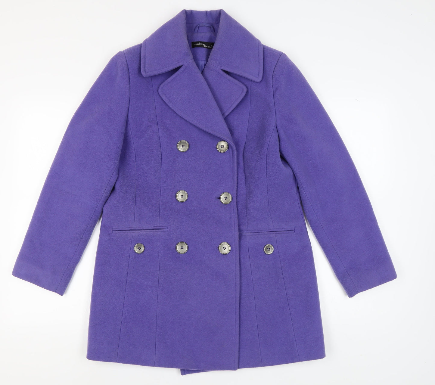 Womens UK Size 12 Wardrobe Essentials Purple Pea Coat