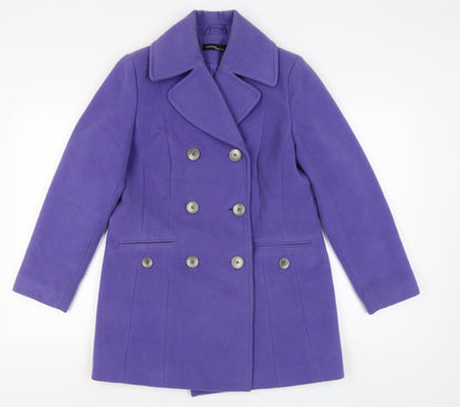Womens UK Size 12 Wardrobe Essentials Purple Pea Coat