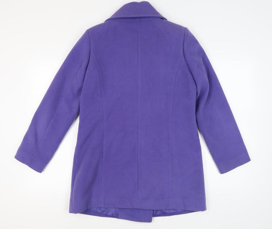 Womens UK Size 12 Wardrobe Essentials Purple Pea Coat