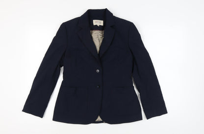 Next Women's Blue Blazer - Size 12 Pinstripe Notch Lapel