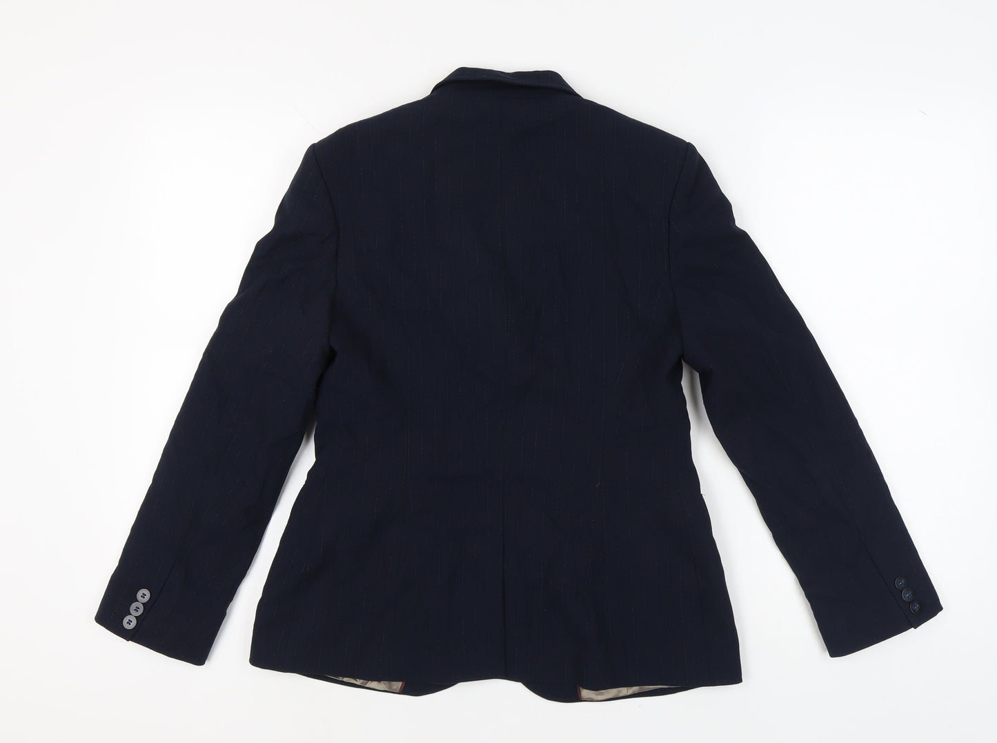 Next Women's Blue Blazer - Size 12 Pinstripe Notch Lapel