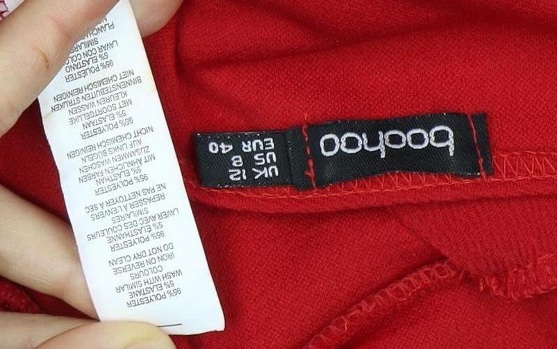 Boohoo Women's Red Wrap Blouse - UK 12