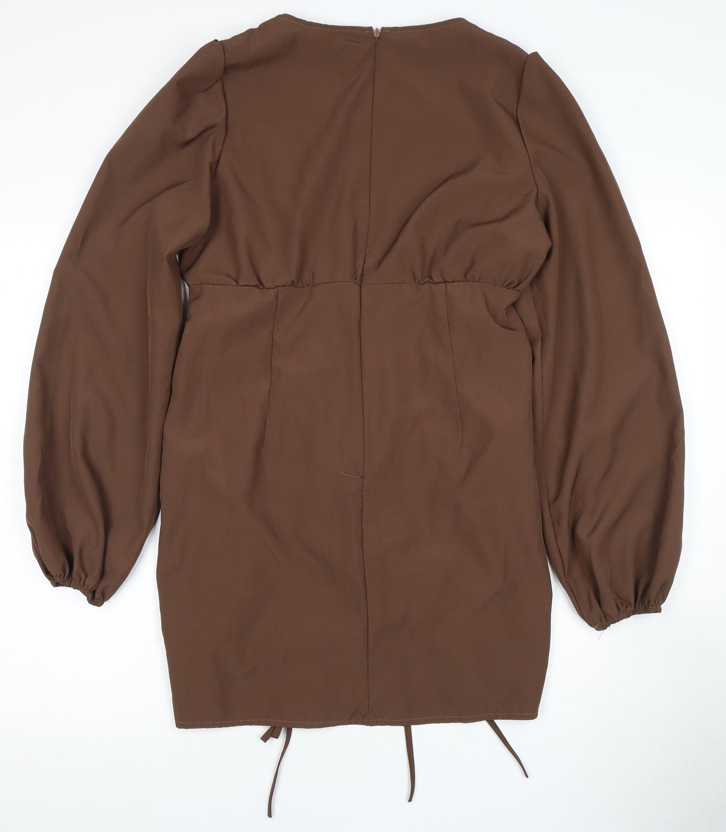 PrettyLittleThing Brown Long Sleeve Dress, Size 12