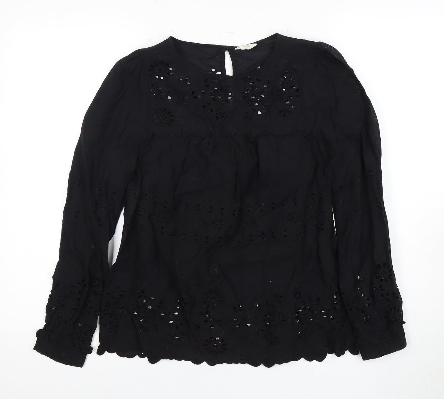 Hush Women's Black Embroidered Blouse Size 6