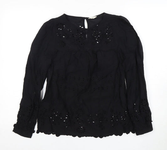 Hush Women's Black Embroidered Blouse Size 6