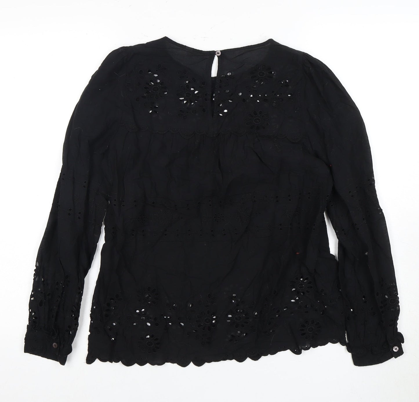 Hush Women's Black Embroidered Blouse Size 6