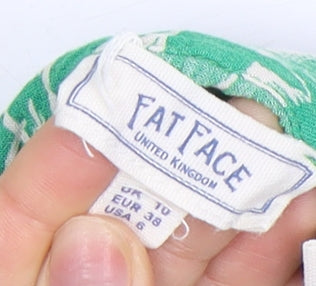 Fat Face Women Green 10 A-Line Floral Skirt