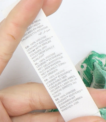 Fat Face Women Green 10 A-Line Floral Skirt