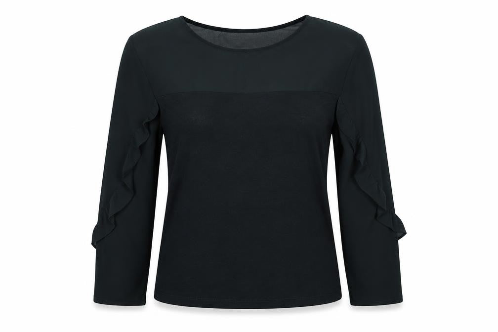 Womens UK Size 14 Warehouse Black Basic Blouse