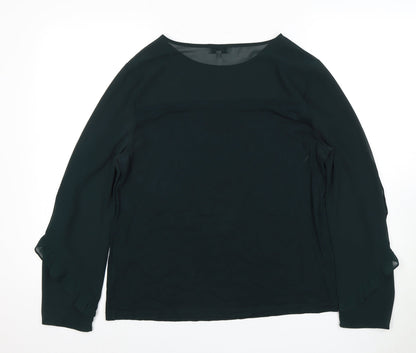 Womens UK Size 14 Warehouse Black Basic Blouse