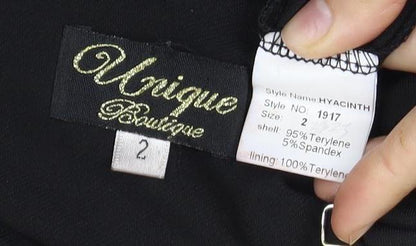 Unique Boutique Women's Black Sleeveless Top Size 2