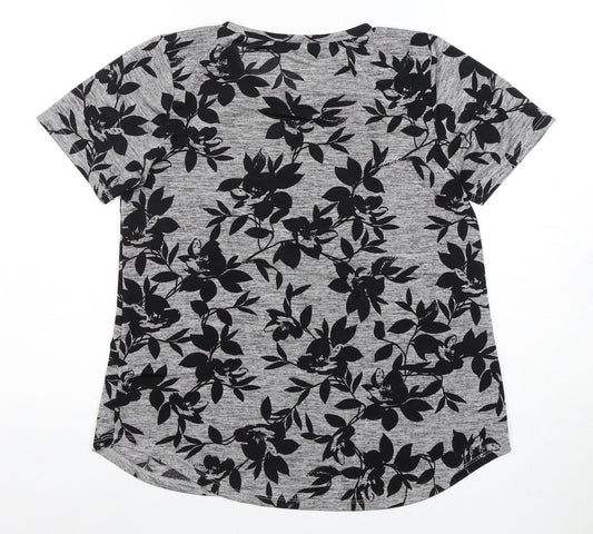 Oasis Women's Multicoloured Floral T-Shirt - Size 8