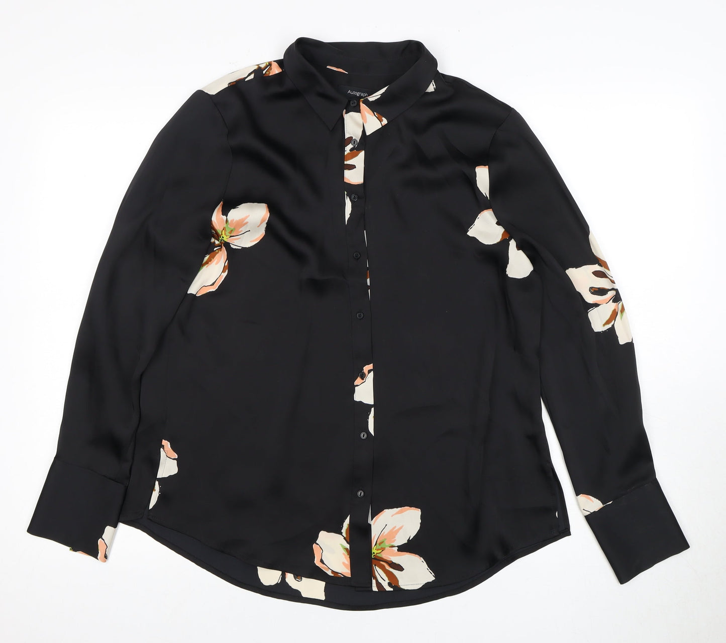 Autograph Women's Black Floral Blouse UK 12