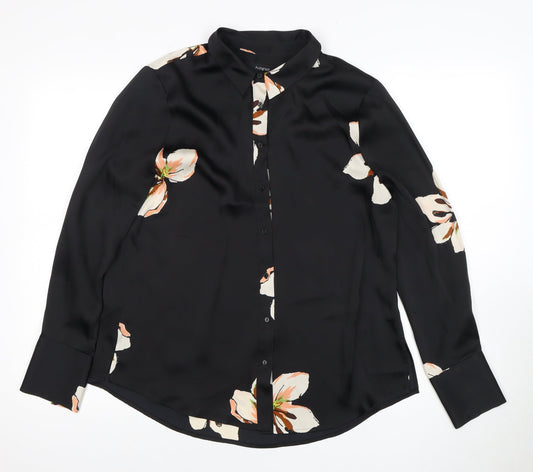 Autograph Women's Black Floral Blouse UK 12