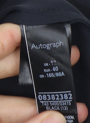 Autograph Women's Black Floral Blouse UK 12