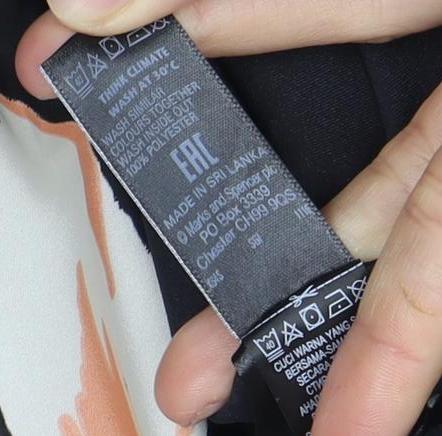 Autograph Women's Black Floral Blouse UK 12