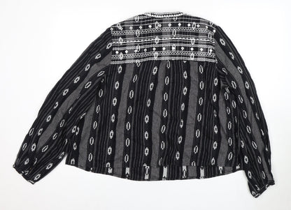 Womens UK Size 16 Marks and Spencer Black Tunic Blouse