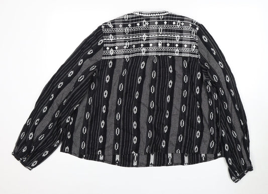 Womens UK Size 16 Marks and Spencer Black Tunic Blouse