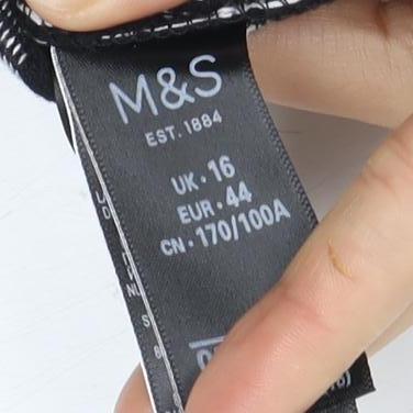 Womens UK Size 16 Marks and Spencer Black Tunic Blouse