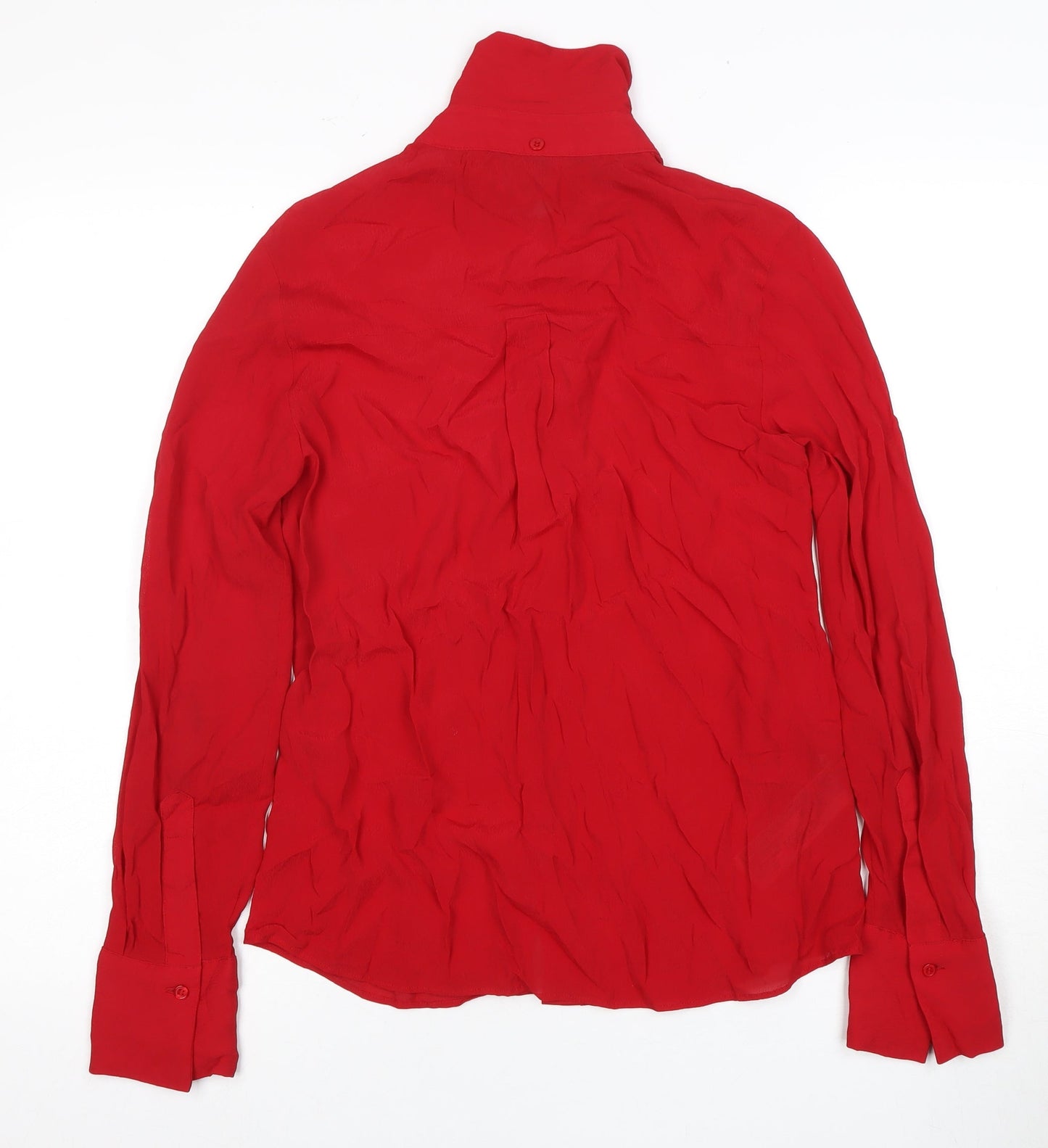 Womens UK Size 2 MNG Red Basic Blouse