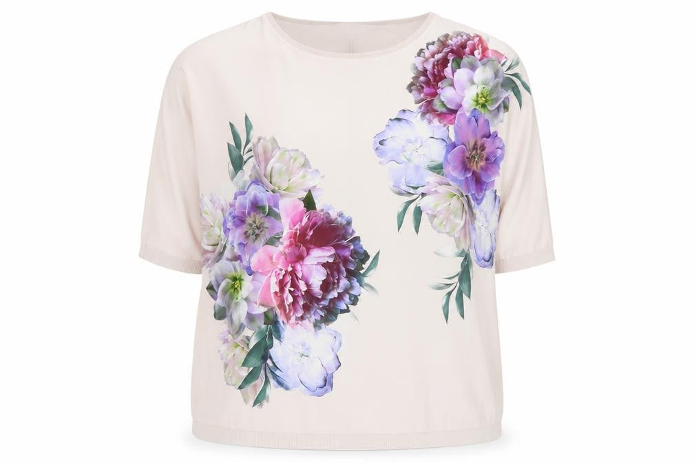 Womens UK Size M Oasis Beige Basic T-Shirt