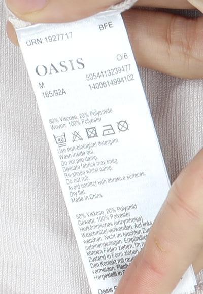 Womens UK Size M Oasis Beige Basic T-Shirt