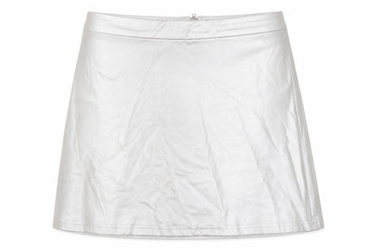 Jacqueline de Yong Women's Silver Large Short Zip Skirt