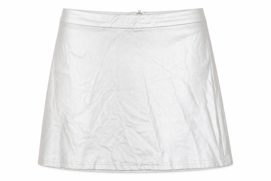 Jacqueline de Yong Women's Silver Large Short Zip Skirt