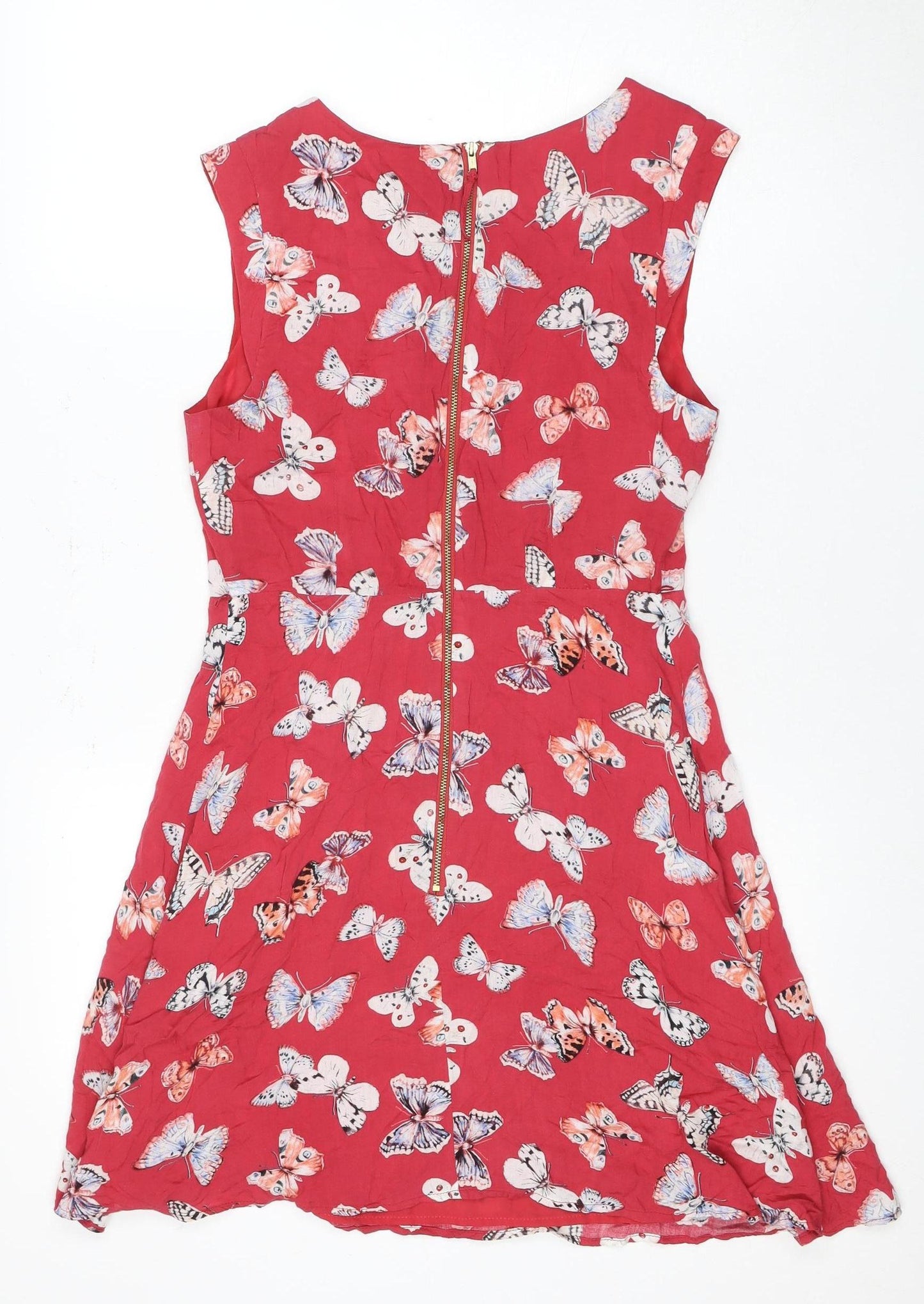 Oasis Women's Red Butterfly Print A-Line Dress