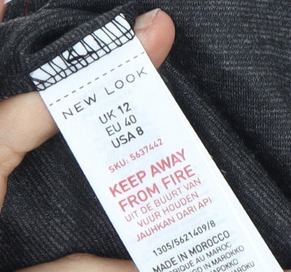 New Look Women's Black Plaid Blazer Size 12