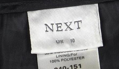 Next Women's Black A-Line Skirt Size 10 Embroidered Wool