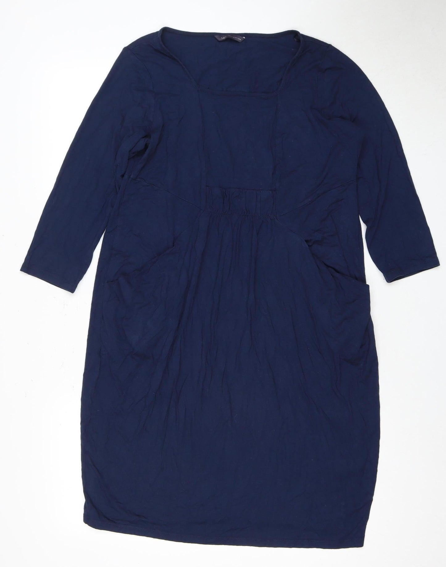 Marks and Spencer Women's Blue 3/4 Sleeve Dress Size 16